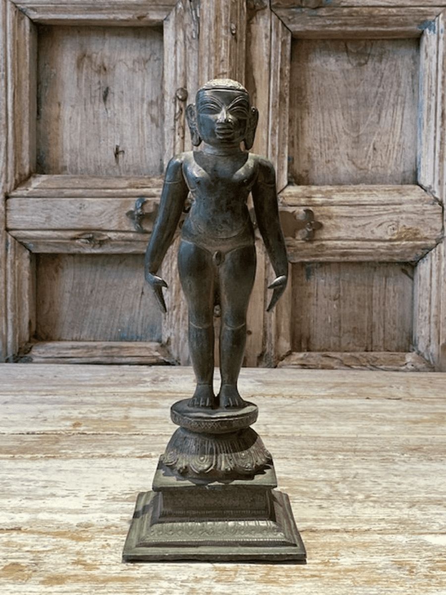 Bronze Statue Of Mahavir Jain, South India, Circa 1900