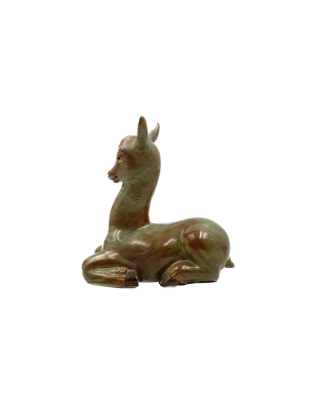 Giovanni Gariboldi, "Crouching Deer", Richard Ginori   San Cristoforo, Italy, 1940s. photo vinterior