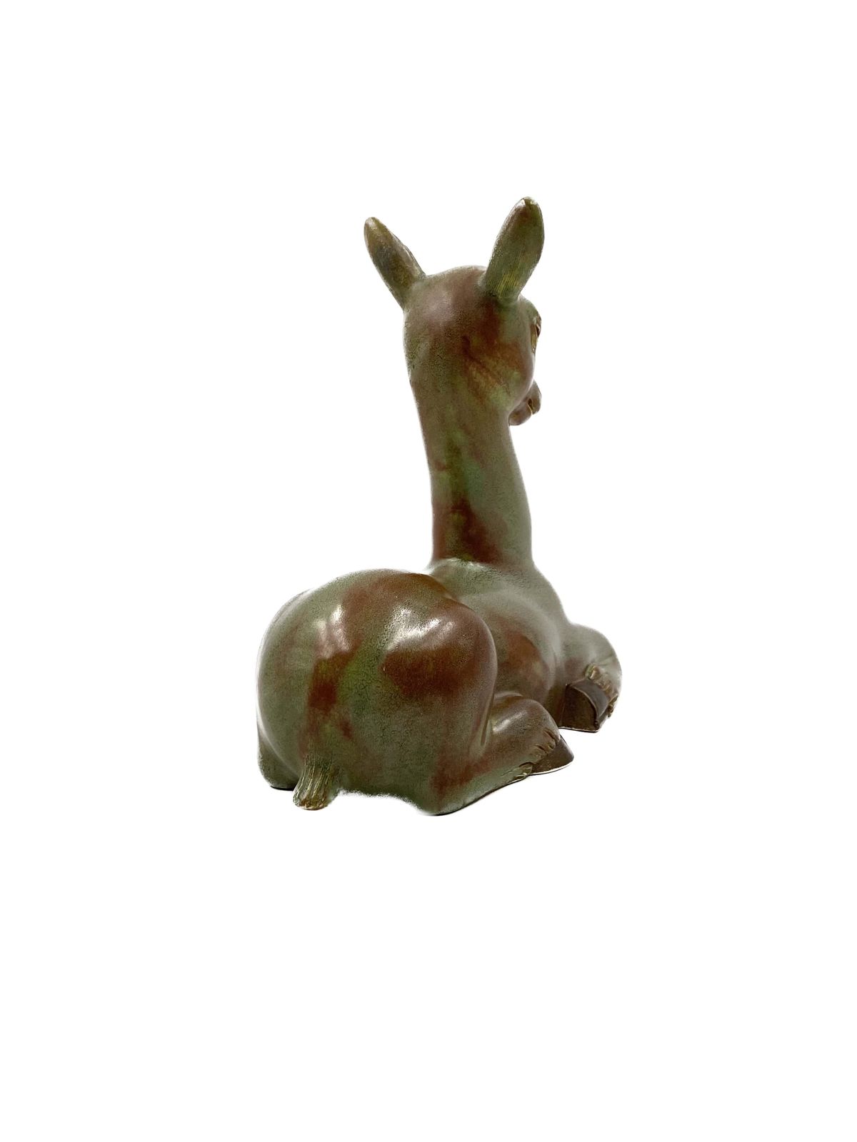 Art Giovanni Gariboldi, "Crouching Deer", Richard Ginori   San Cristoforo, Italy, 1940s. photo