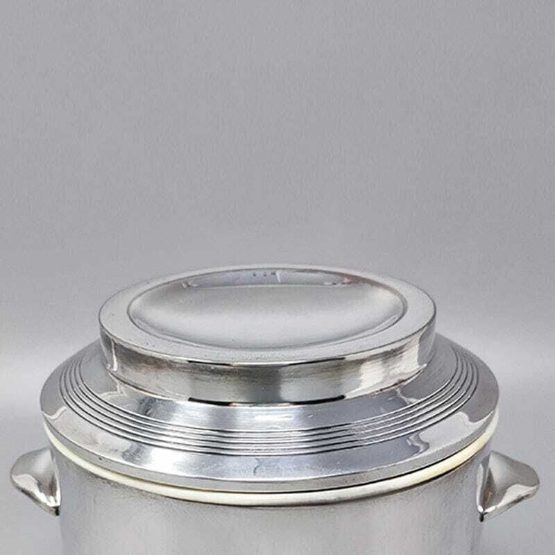 1960s Gorgeous Ice Bucket In Silver Plated. Made In Italy photo vinterior