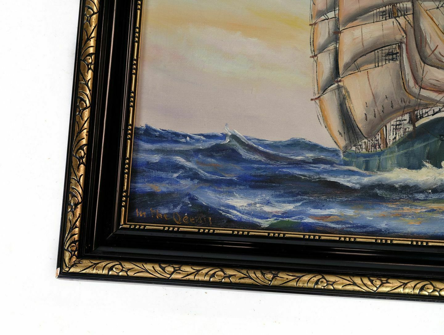 Oil Painting  With Marine Motif  In Black Frame From 1890s photo Art