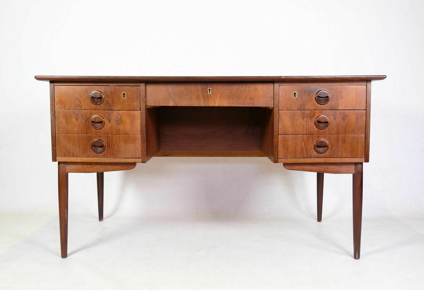 Freestanding Desk In Teak Wood, Danish Design From 1960s