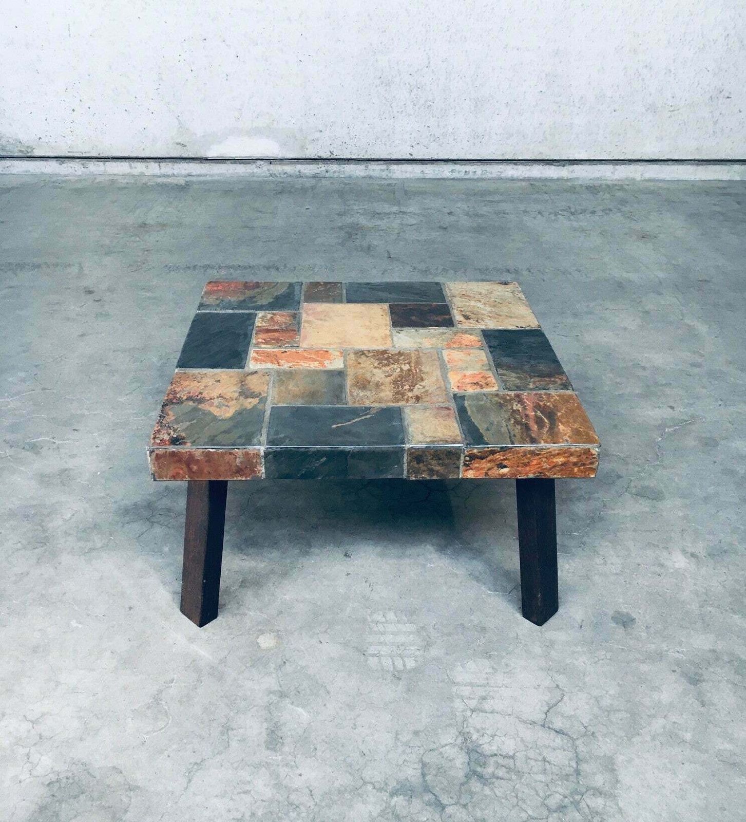 Salontafel Met Leistenen Blad In Brutalistische Stijl, Ca. Jaren 1970 photo buy