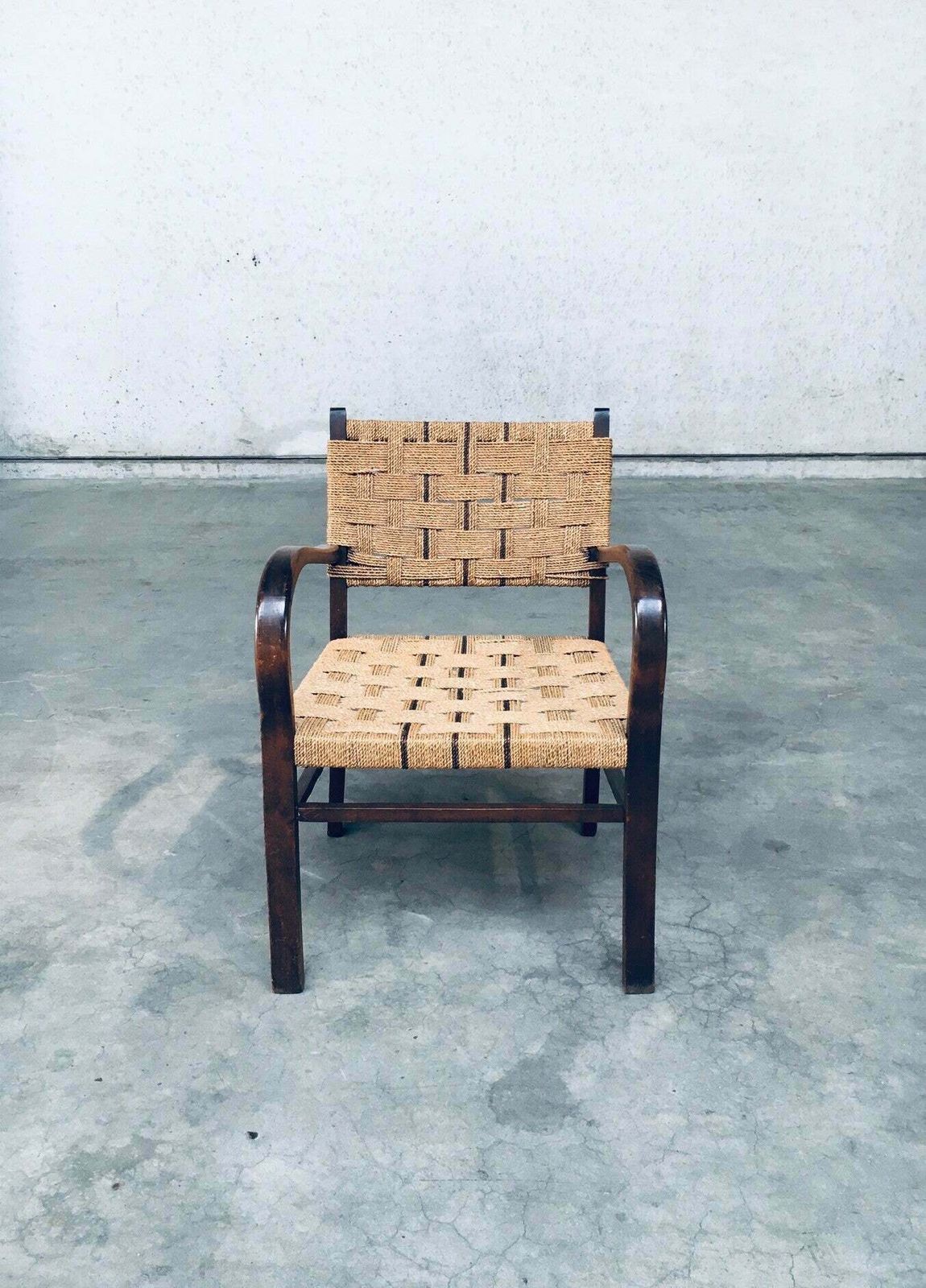 Bauhaus Stijl Fauteuil Met Touwbekleding Door Axel Larsson, Jaren 1930 photo Meubels
