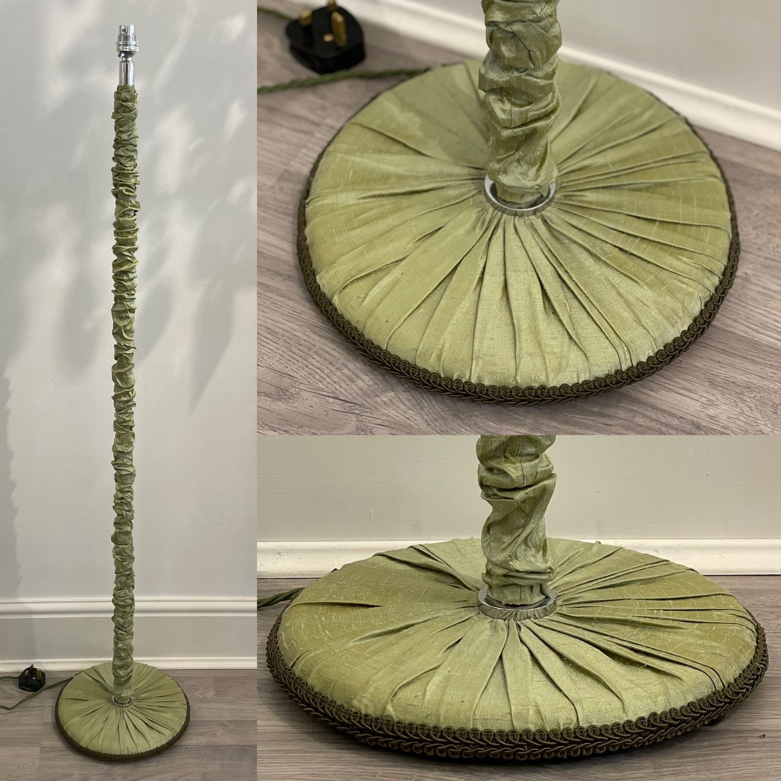 1930s Silk Covered Standard Lamp photo 175.0