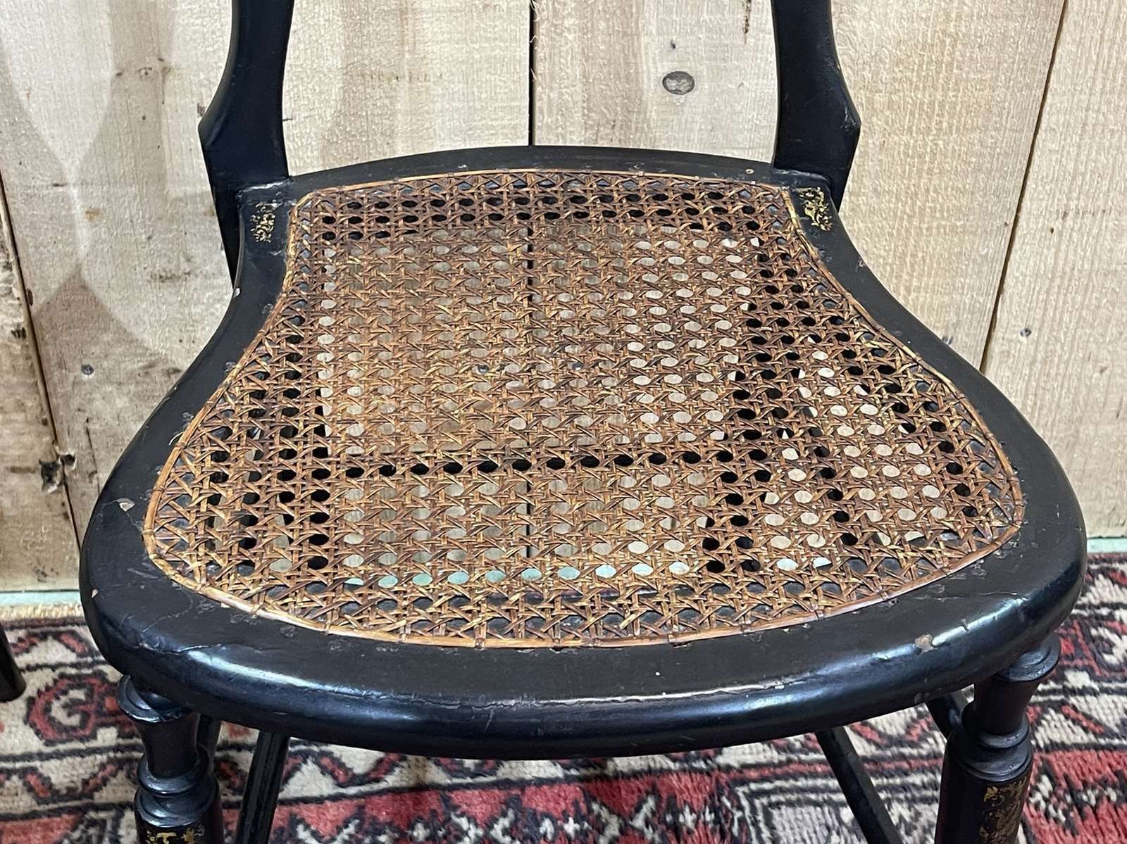 Pair Of Napoleon III 19th Century Chairs In Norci Wood And Mother Of Pearl Inlay photo for sale