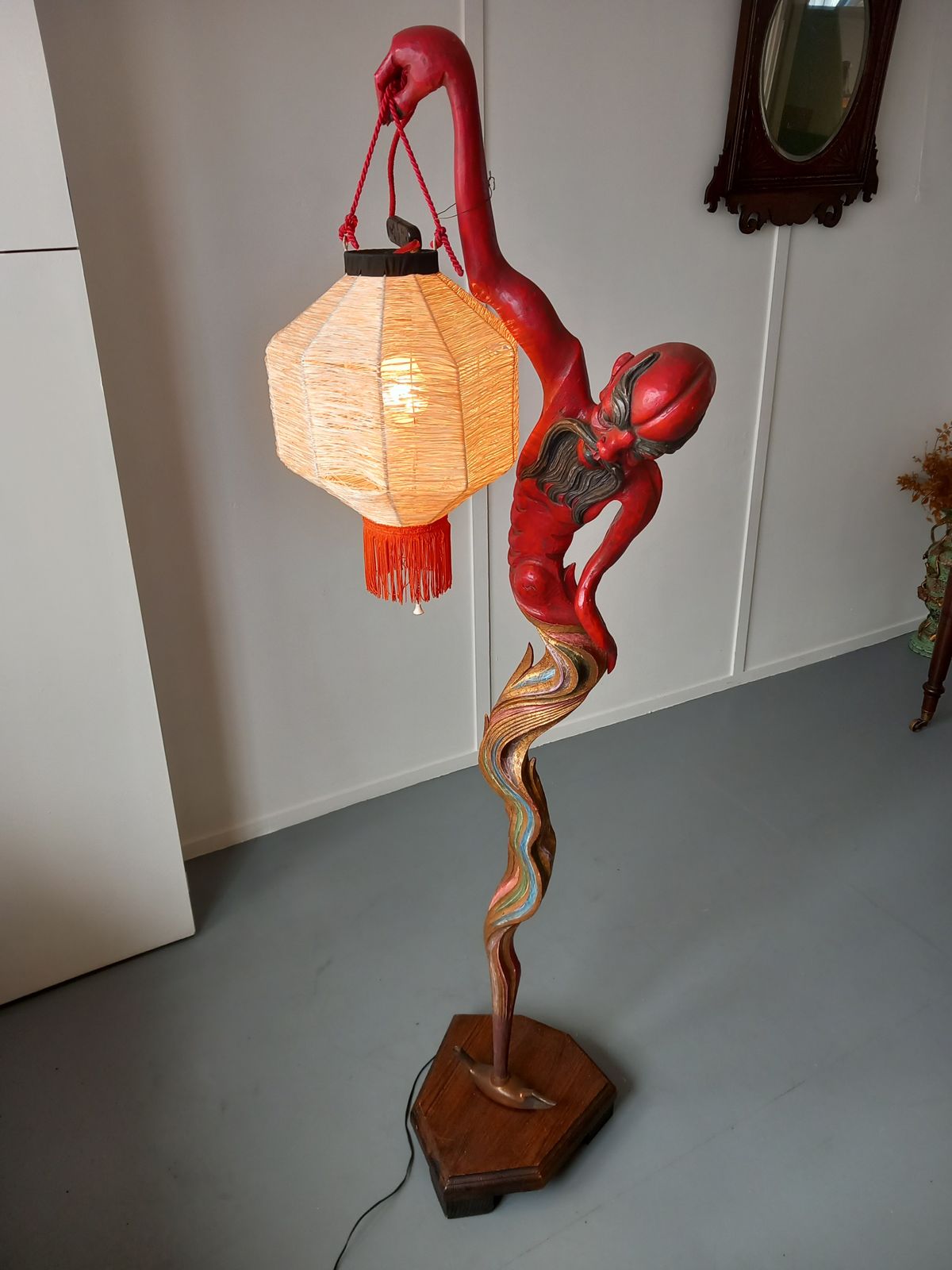 A Standard Lamp, 1960s, Pine, Vintage