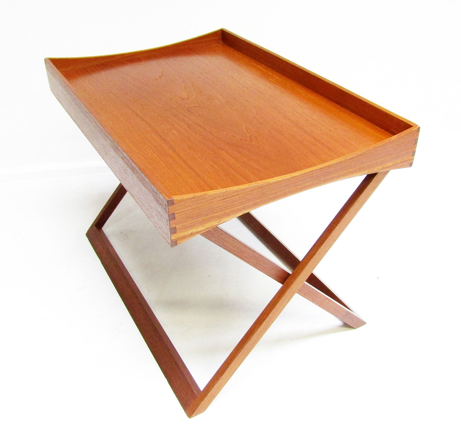 1960s Danish Folding Campaign Side Table In Teak By Torsten Johansson For Bo Ex photo vintage