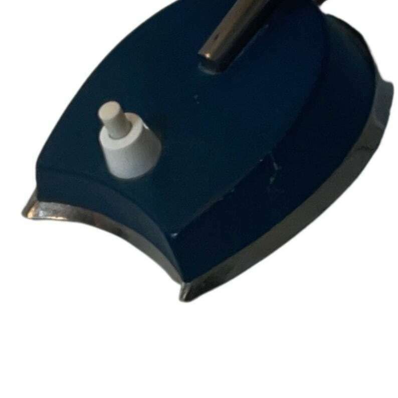 photo furniture Approx. 1950   Night Lamp Or Desk Lamp   Rewired   Blue Metal Base And Pressed Glass Shade