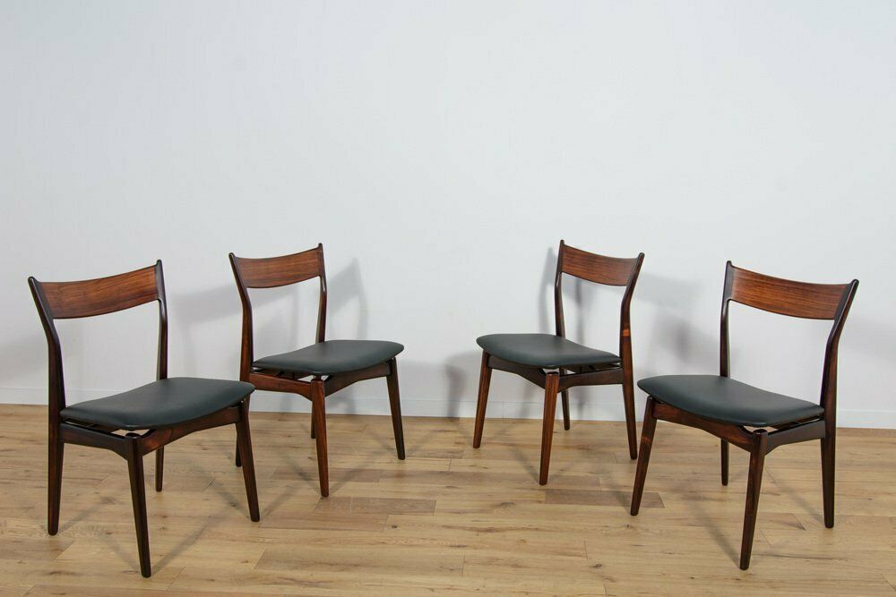 Mid Century Rosewood Dining Chairs By H. P. Hansen For Randers Møbelfabrik, 1960s, Set Of 4