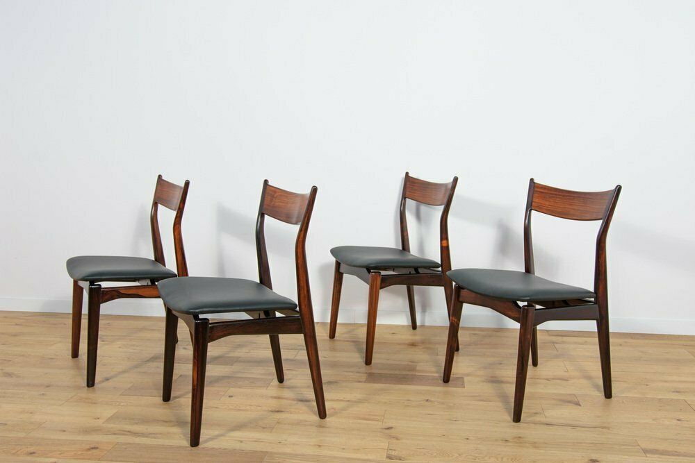 Mid Century Rosewood Dining Chairs By H. P. Hansen For Randers Møbelfabrik, 1960s, Set Of 4 photo for sale