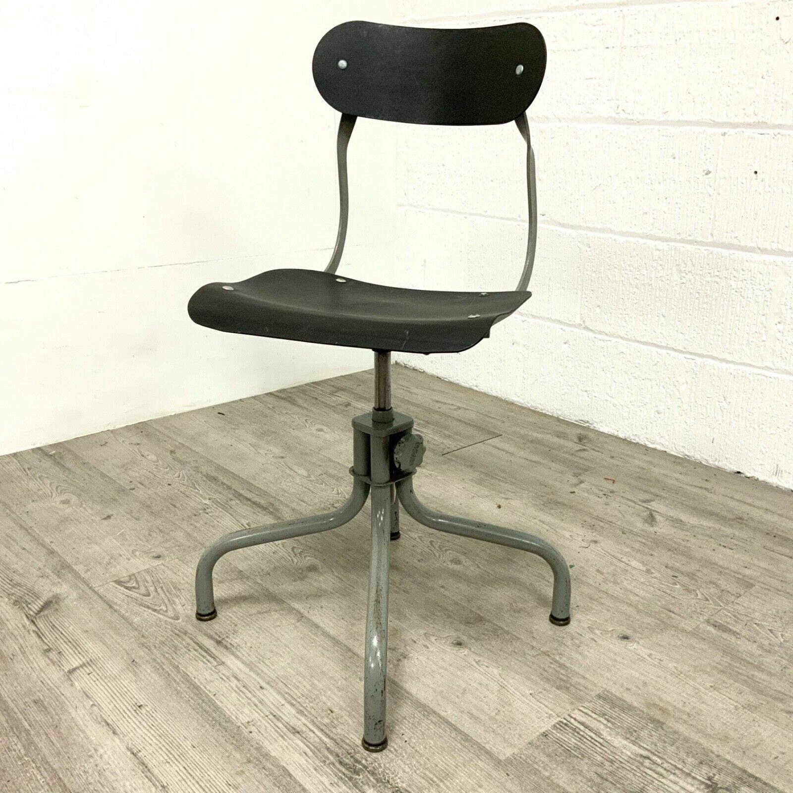 photo furniture Vintage Leather Industrial Tansad Factory Engineers Stool Draughtsman's Chair