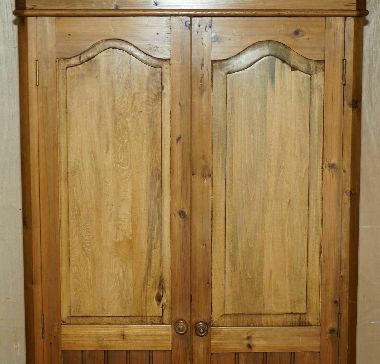 Exquisite Vintage Hand Carved Art Nouveau Pine Wardrobe Nude Nymphs Inside photo 2950.0