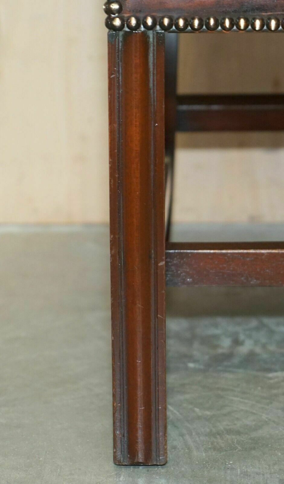 photo vinterior Antique Restored Gainsborough Hand Dyed Whisky Brown Leather Office Desk Chair