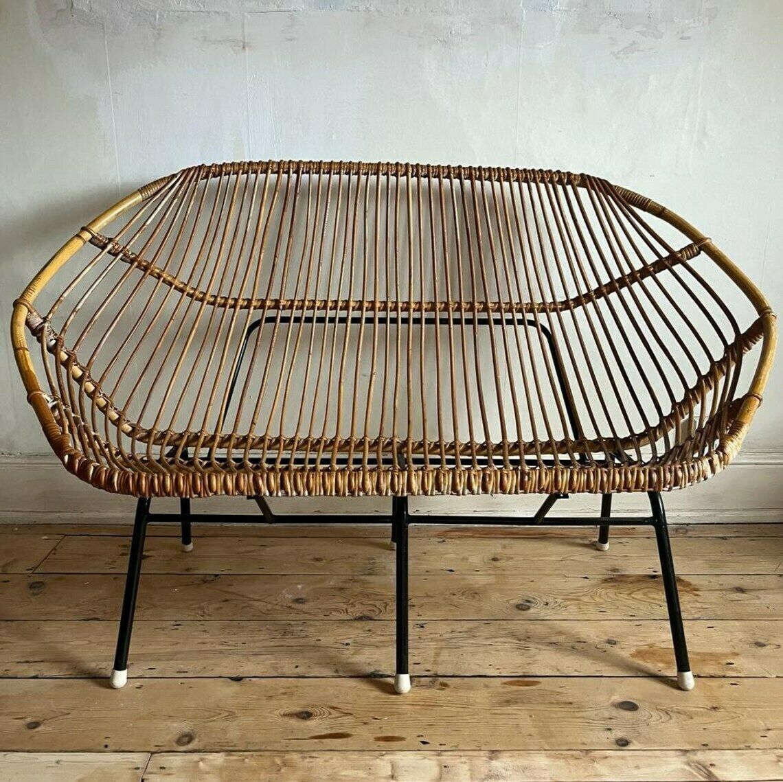 Vintage Bamboo 2 Seater Seat/ Love Seat /Settle photo buy