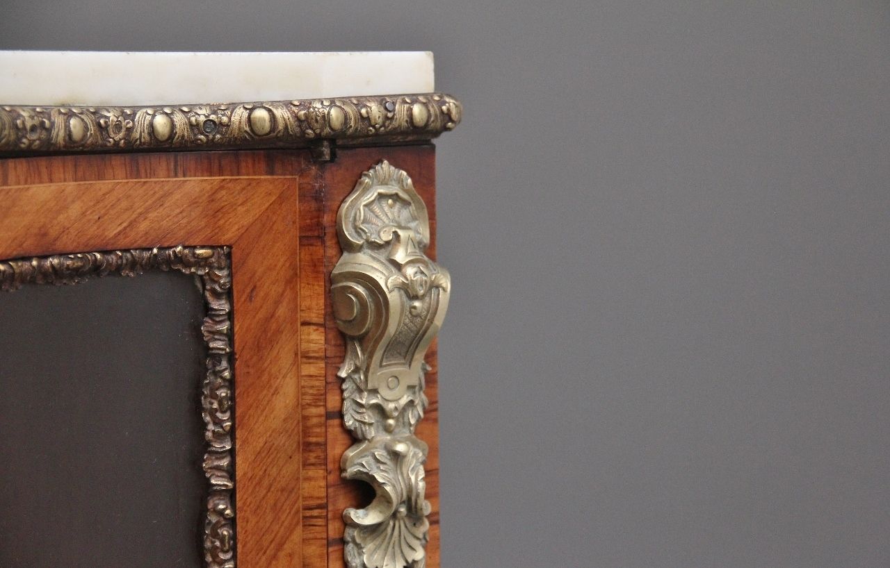 photo for sale 19th Century Kingwood And Marble Top Credenza