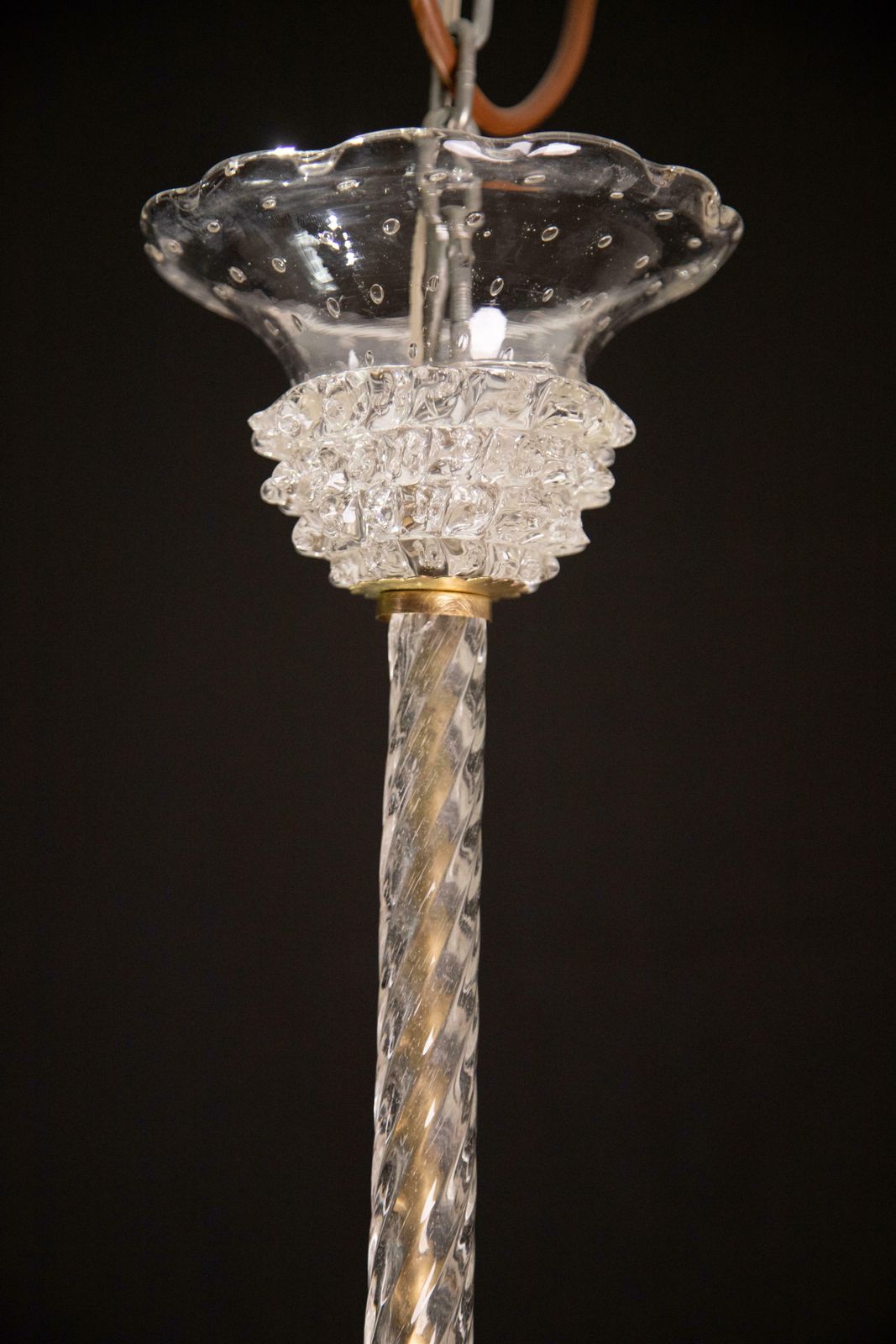 Art Decò Ercole Barovier Chandelier Rostrato And Bullicante Murano Glass, 1940s photo vintage