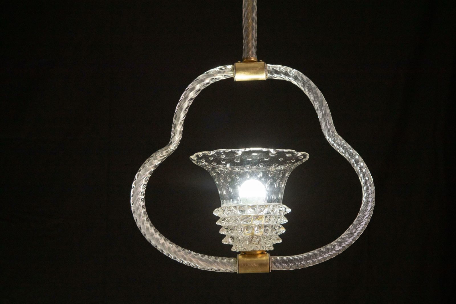 photo furniture Art Decò Ercole Barovier Chandelier Rostrato And Bullicante Murano Glass, 1940s