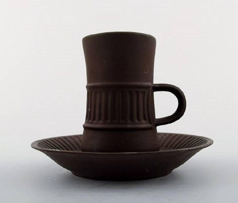 Jens H. Quistgaard, Flamestone, Nine Coffee / Mocha Cups With Saucers photo furniture