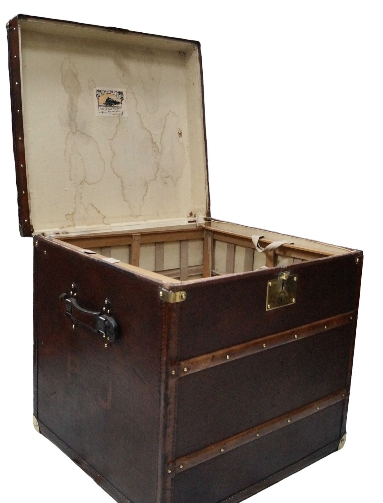 Large Moynat Hat Trunk, 1910s, Leather photo 2750.0