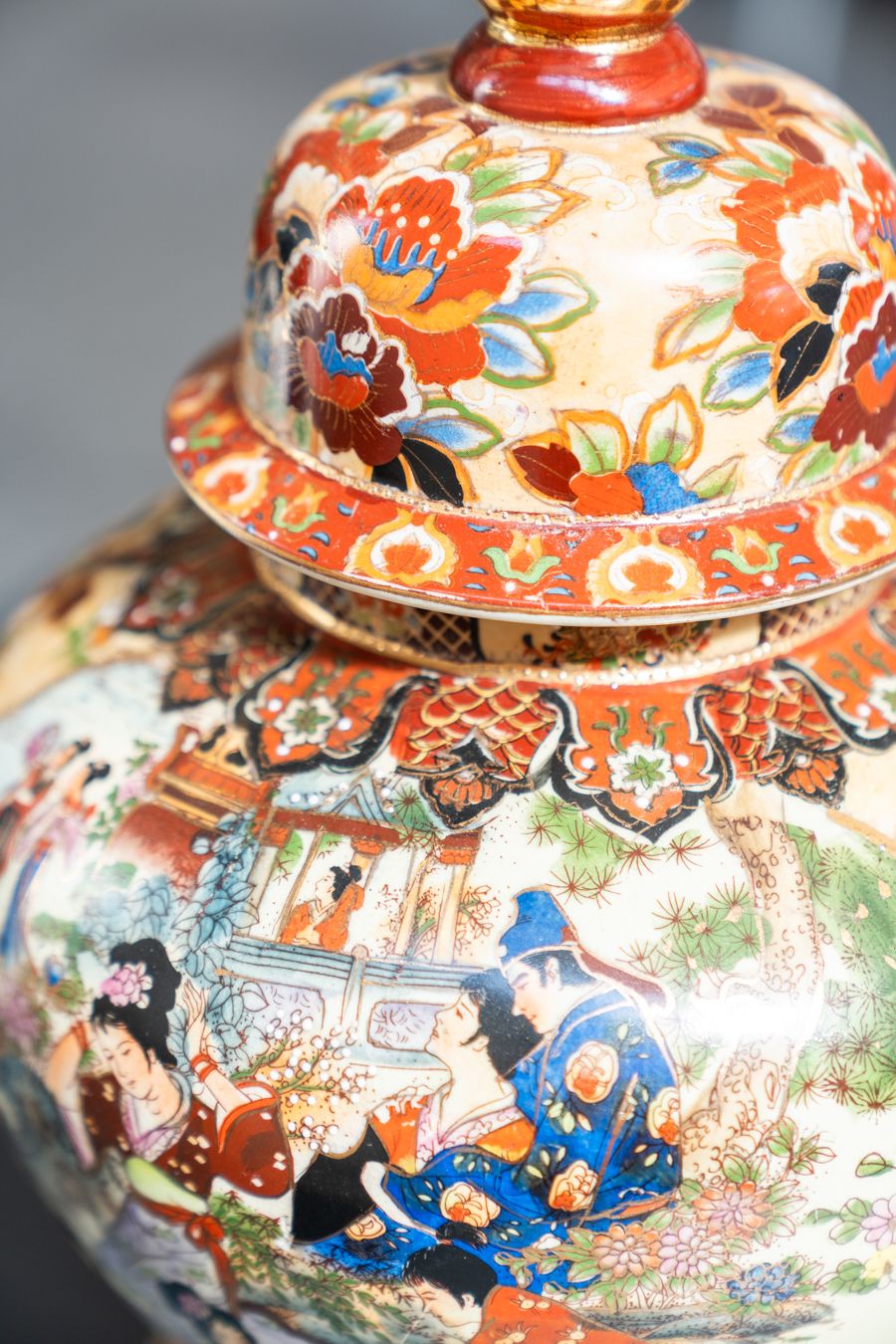 Hand Decorated Chinese Royal Satsuma Ceramic Vases, 1960s photo buy