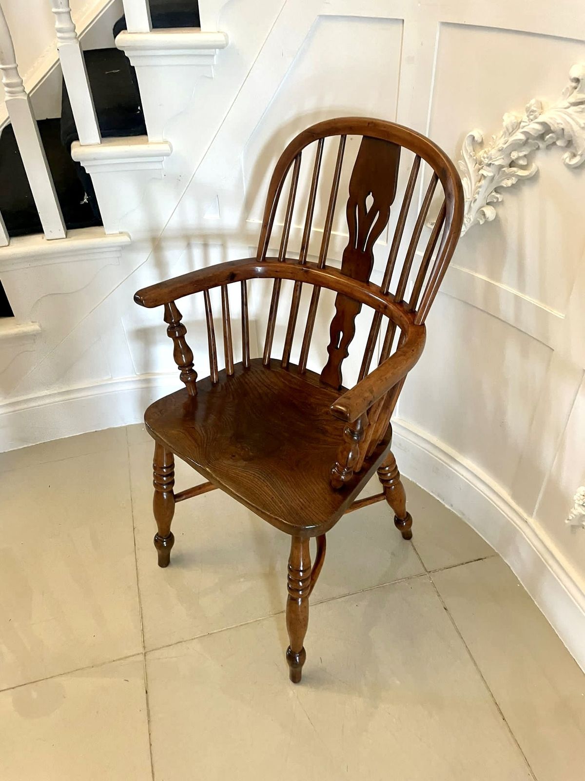 Antique Quality Yew Wood Windsor Armchair photo vinterior