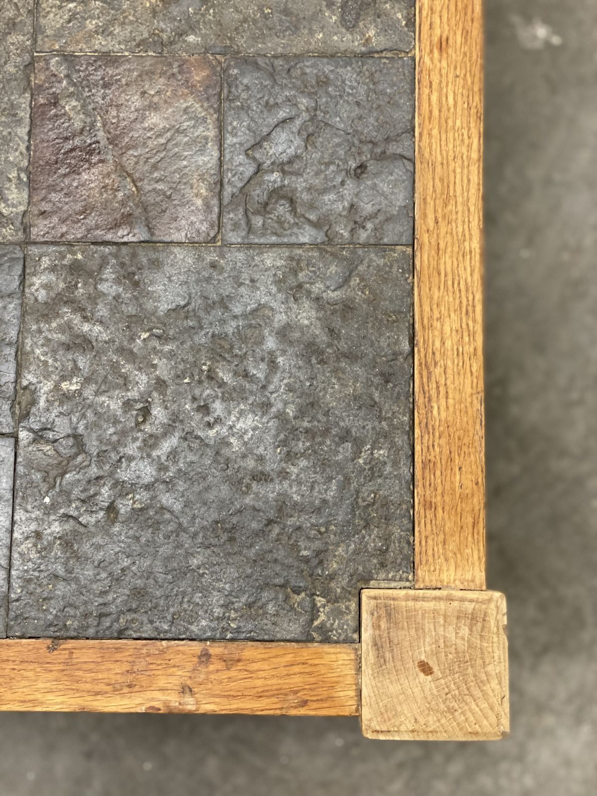 Slate Tiled Brutalist Coffee Table, France 1970s. photo Furniture