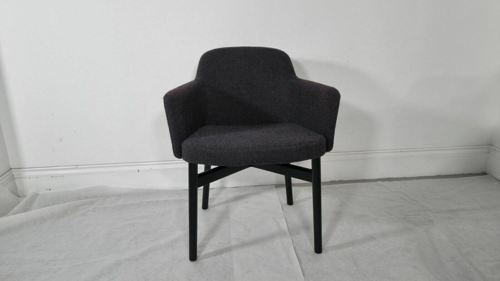 A Stunning Knoll Studio Krusin 016 Armchair In Charcoal Boucle Fabric photo vinterior