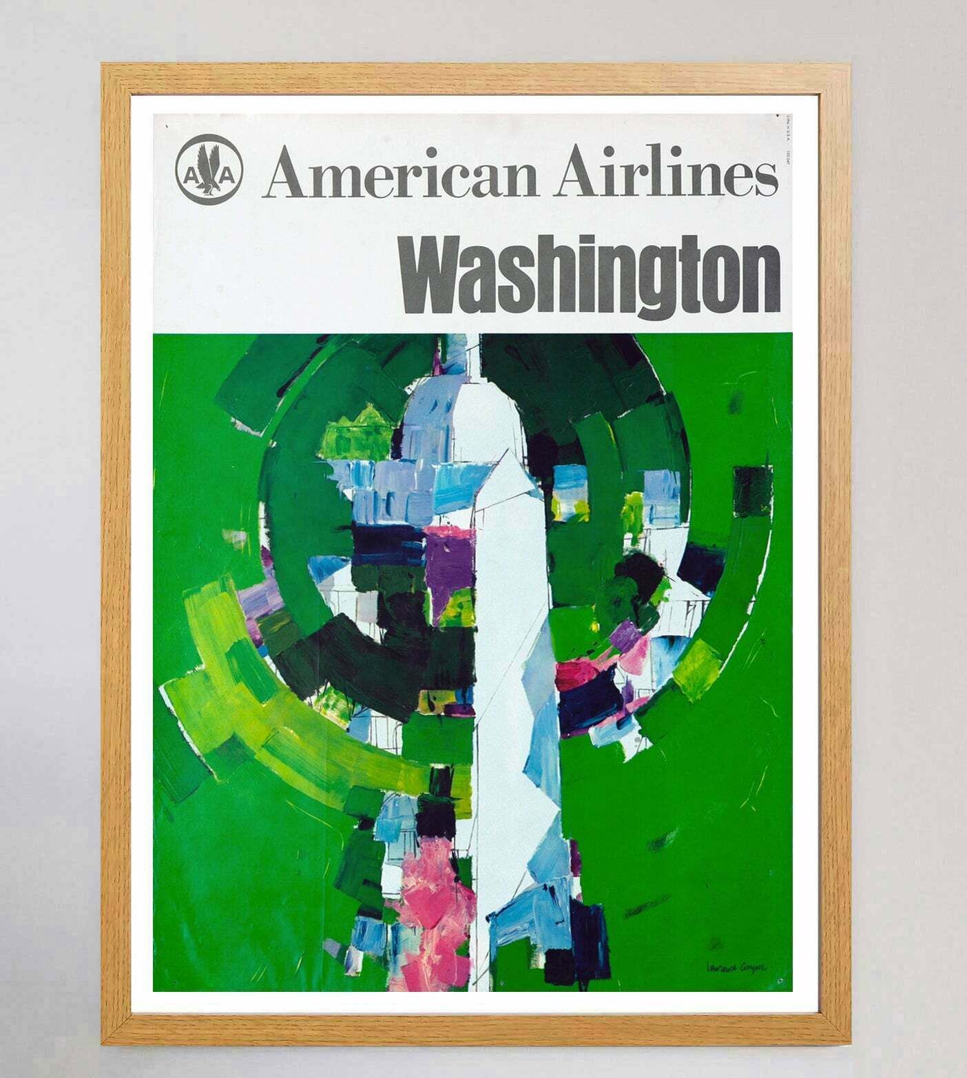 American Airlines   Washington Original Vintage Poster photo Art
