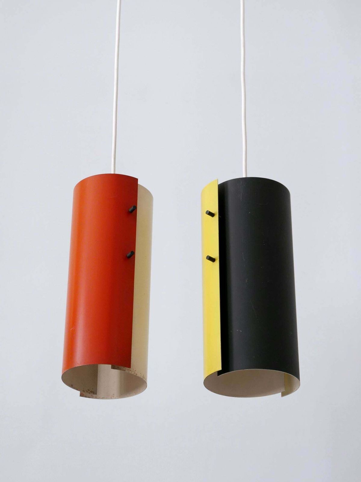 Lovely Midcentury Modern Bi Colour Pendant Lamps Or Hanging Lights Germany 1960s photo Lighting