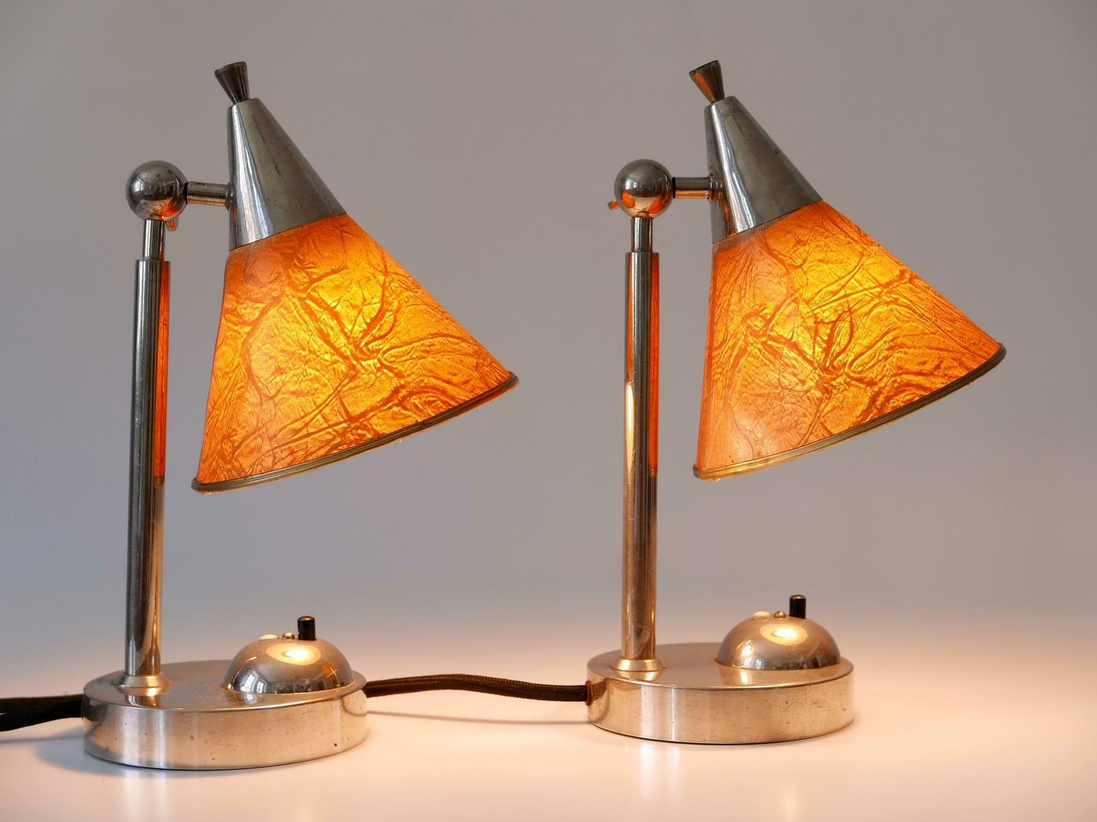 Set Of Two Rare Art Deco Bauhaus Bedside Table Lamps Or Sconces Germany 1920s photo Lighting