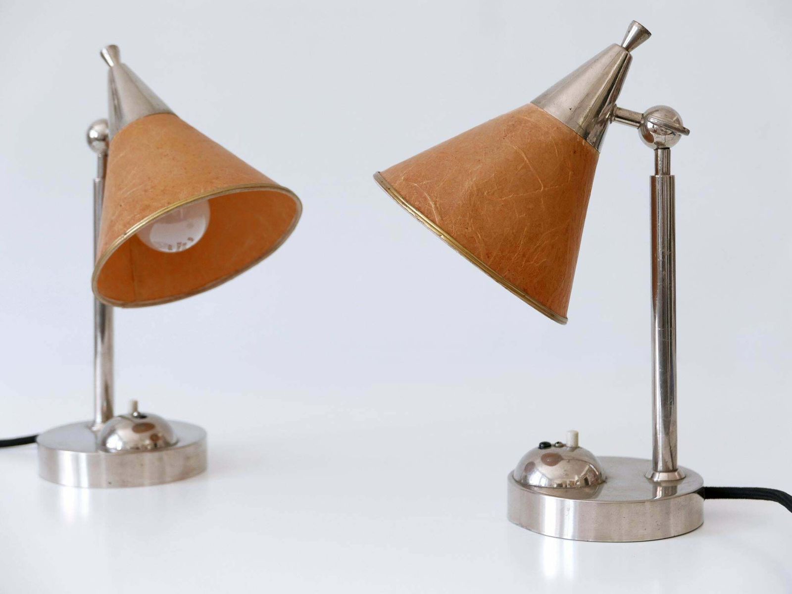 photo for sale Set Of Two Rare Art Deco Bauhaus Bedside Table Lamps Or Sconces Germany 1920s