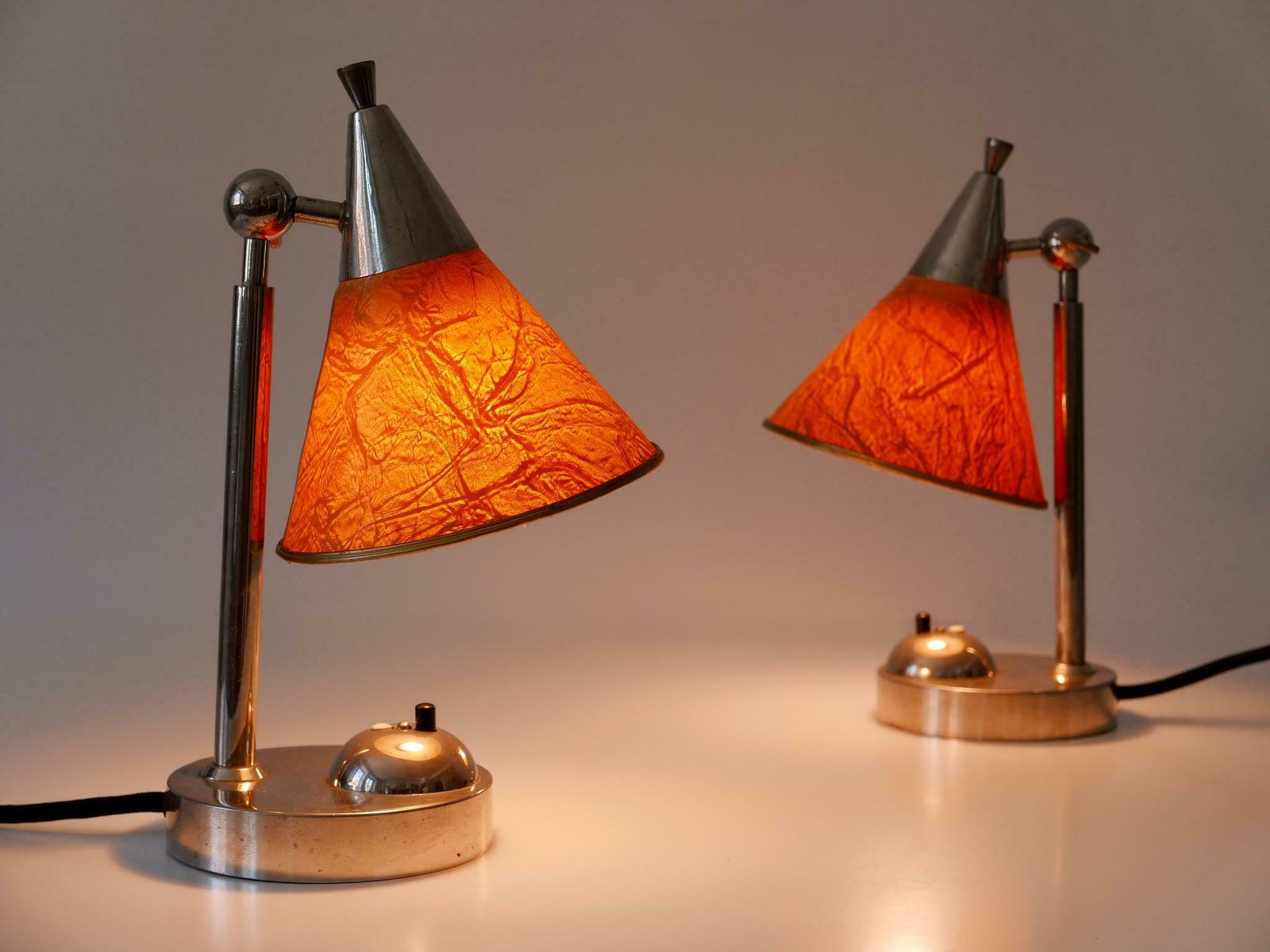 4181.0 Set Of Two Rare Art Deco Bauhaus Bedside Table Lamps Or Sconces Germany 1920s photo