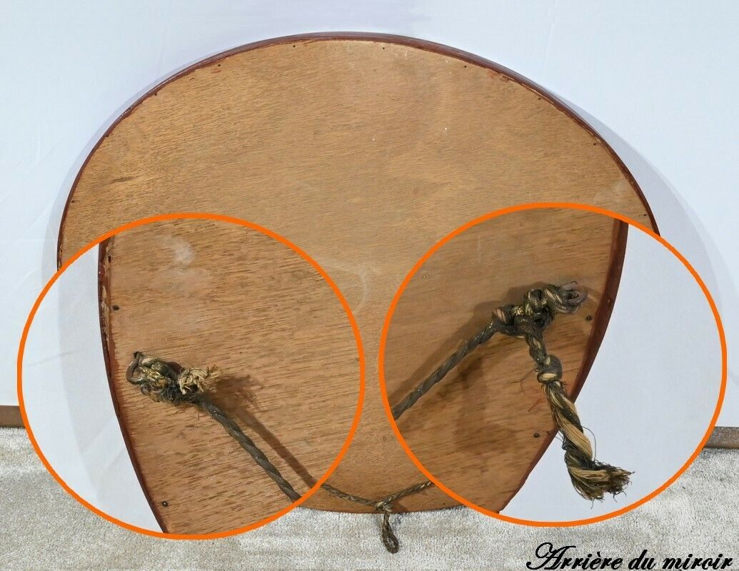 photo vintage Oval Mirror In Golden Wood   Early 20th Century