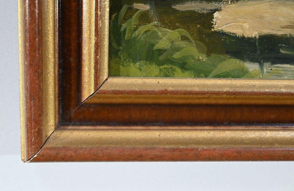 photo for sale Oil Painting On Wood, Signed M.Cauvet – 1958