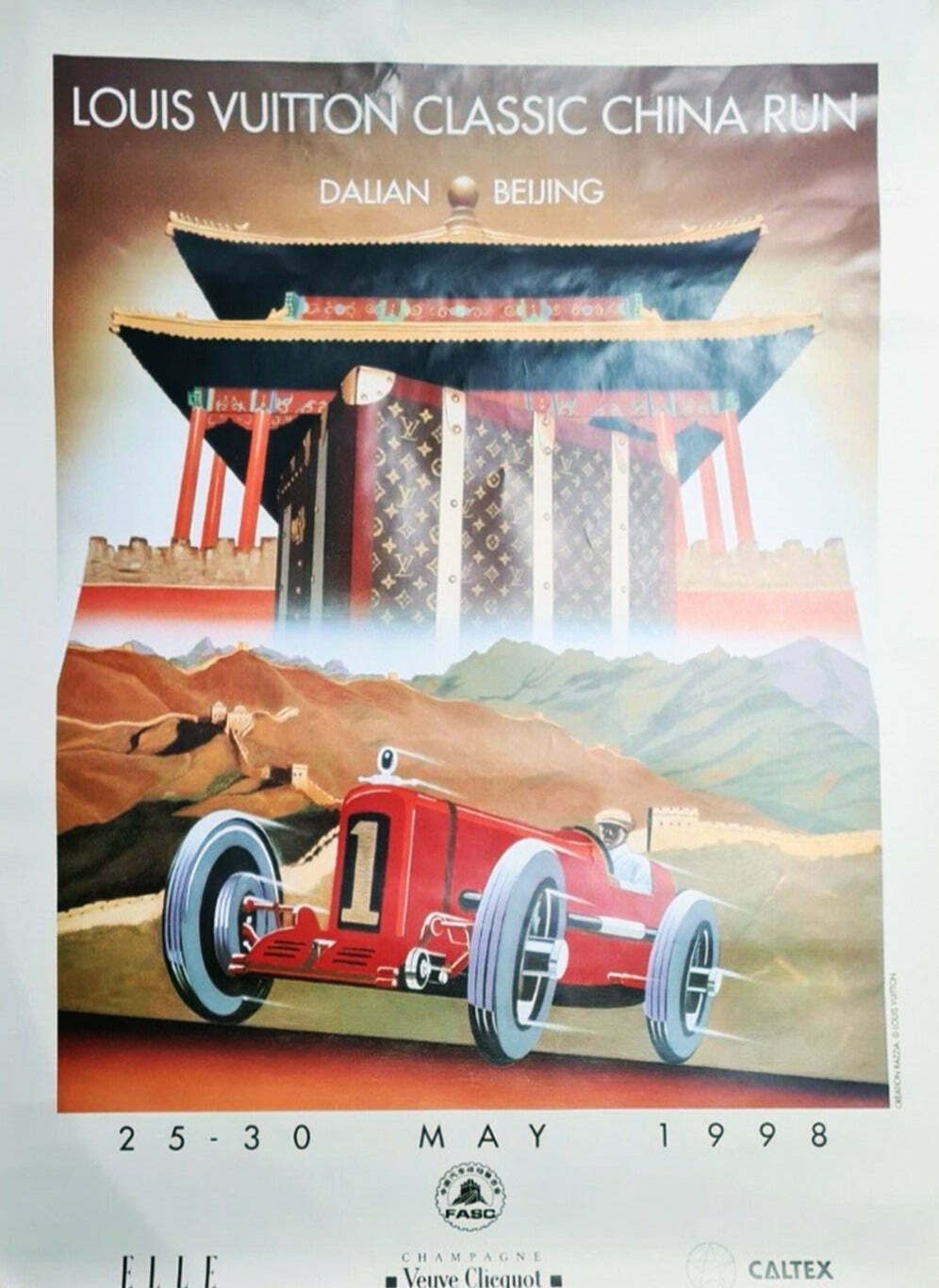 Louis Vuitton Classic China Run 1998 Original Vintage Poster