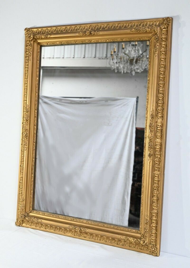 Important Mirror In Golden Wood   1st Part Of The 19th Century photo Home Decor