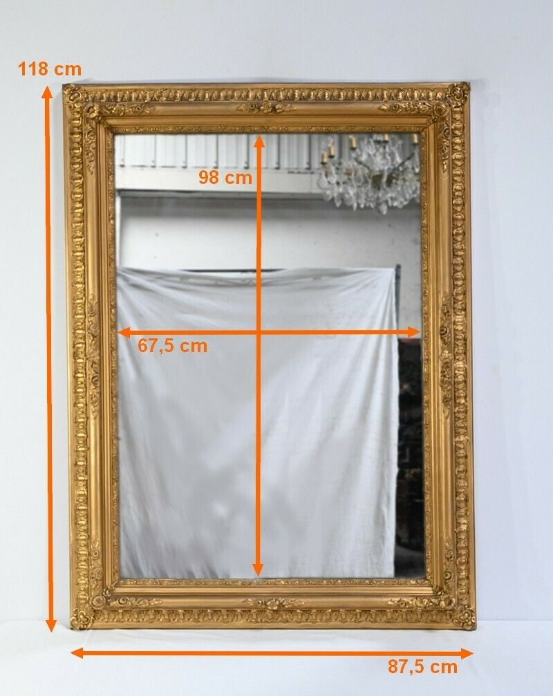 photo vinterior Important Mirror In Golden Wood   1st Part Of The 19th Century