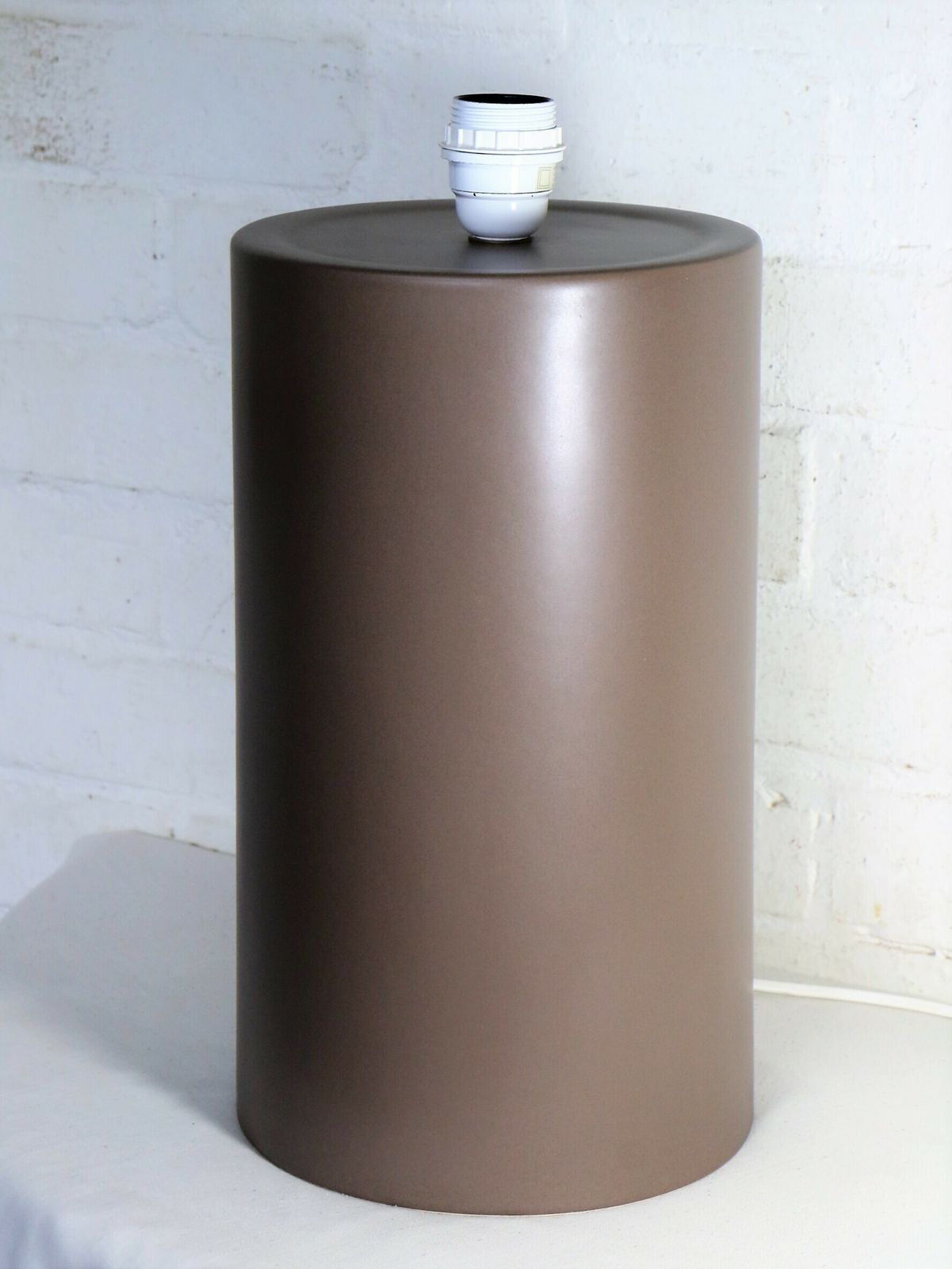 Vintage Table Lamp Fdc Faïencerie De Charolles French Cylinder Ceramic Lamp 1980's photo furniture