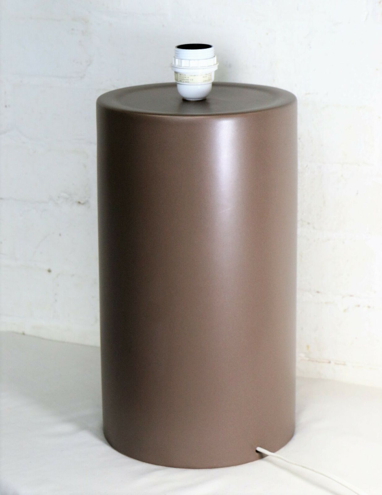 Vintage Table Lamp Fdc Faïencerie De Charolles French Cylinder Ceramic Lamp 1980's