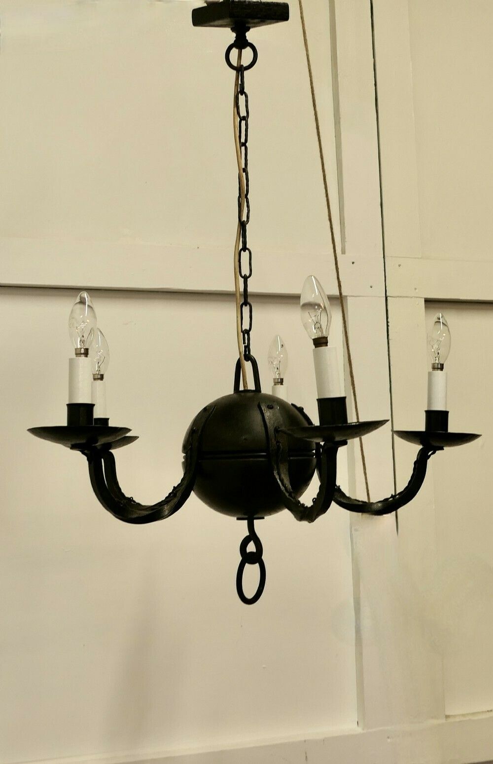 A Superb Gothic Iron And Wood Chandelier photo 954.0