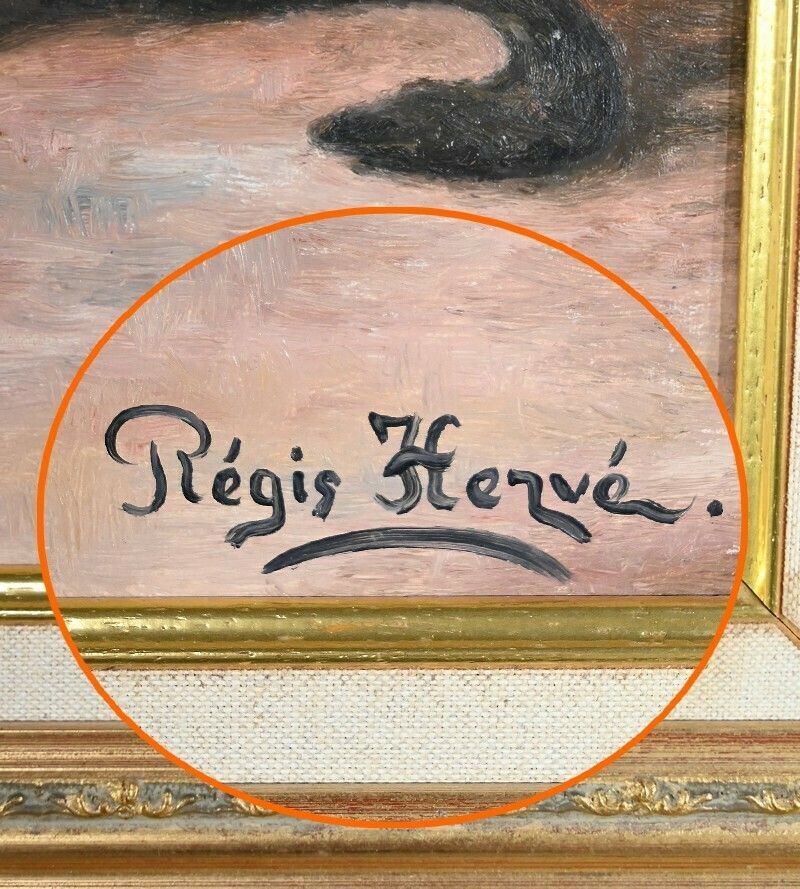 Art Oil On Canvas, Signed R.Hervé   2nd Part 20th Century photo