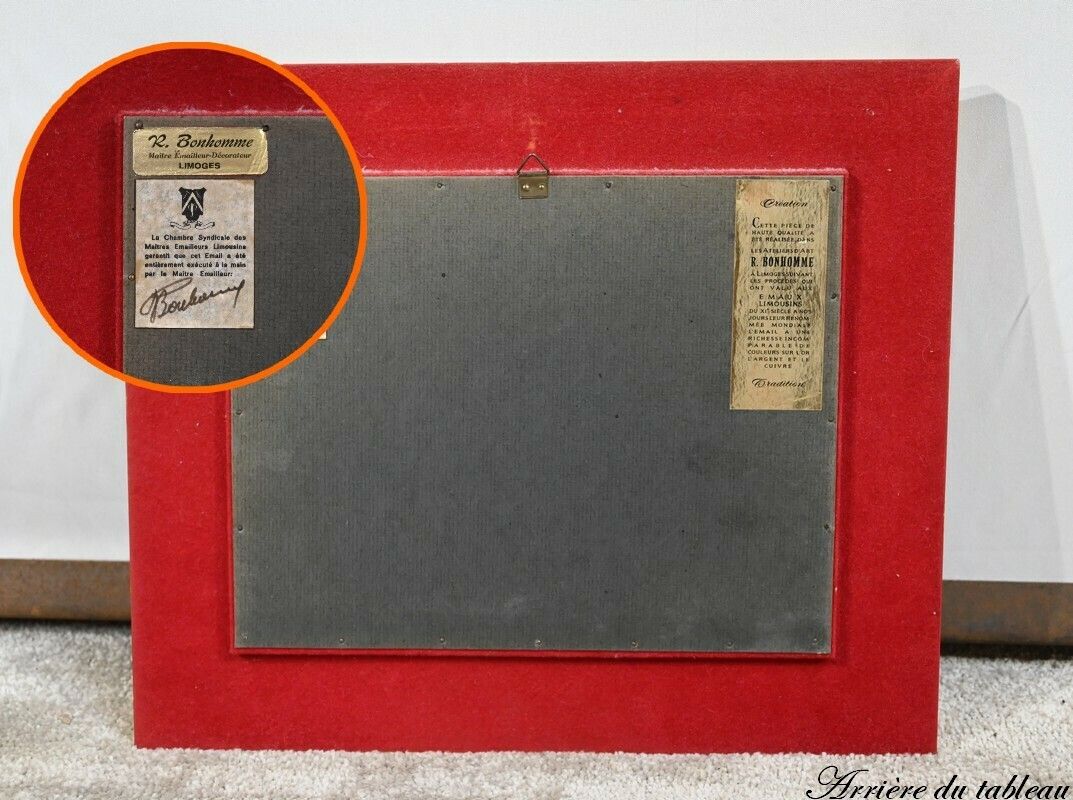 photo vintage Enamelled Painting After C.Jalabert, Signed R.Bonhomme   1950