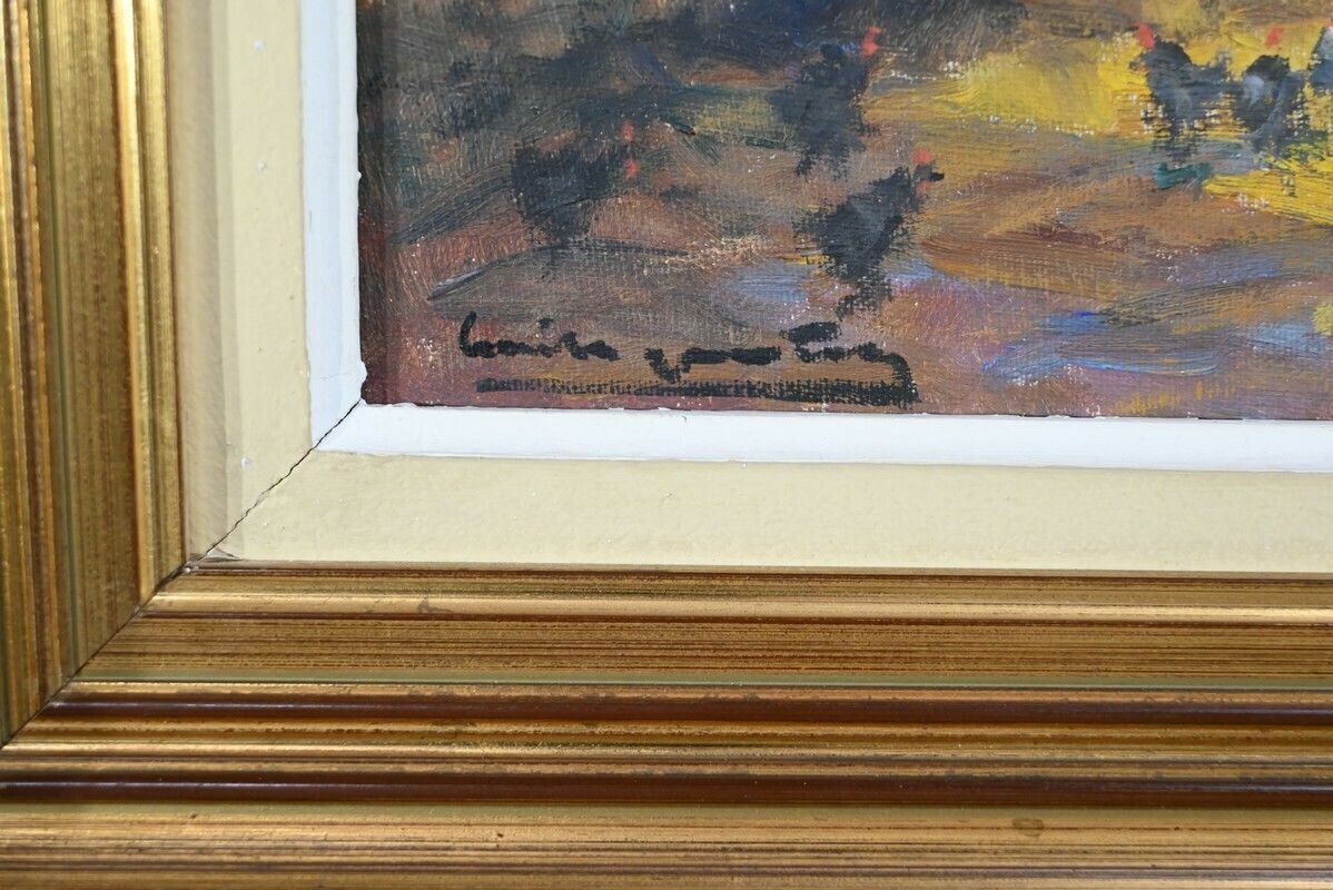 Art Oil On Wood “House In Brière”, Signed E.Gautier – 1955 photo