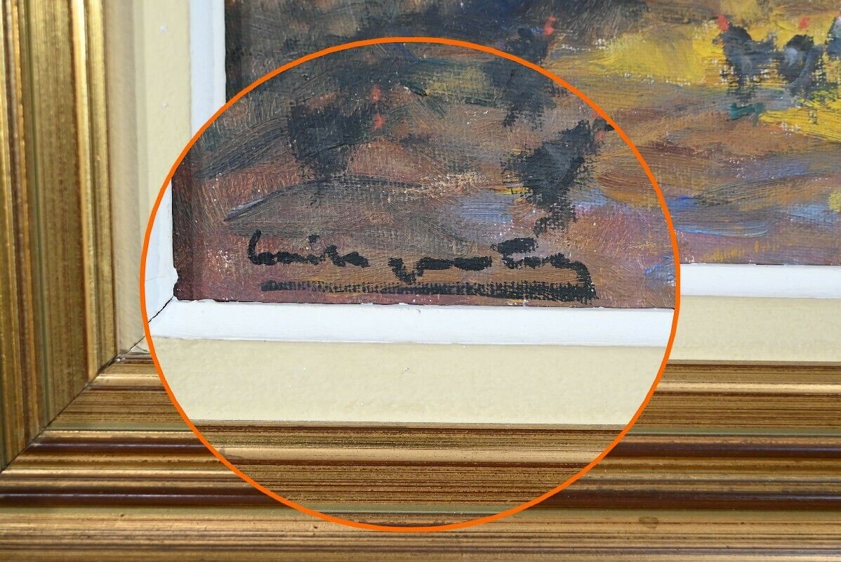 918.7291 Oil On Wood “House In Brière”, Signed E.Gautier – 1955 photo