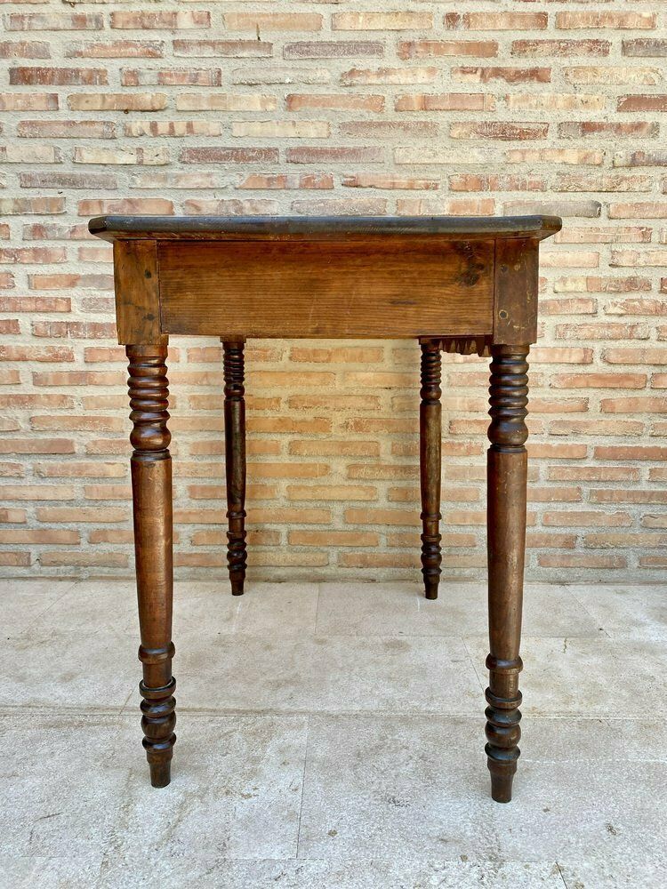 French Country Walnut Work Table With One Drawer, 1950s photo vinterior