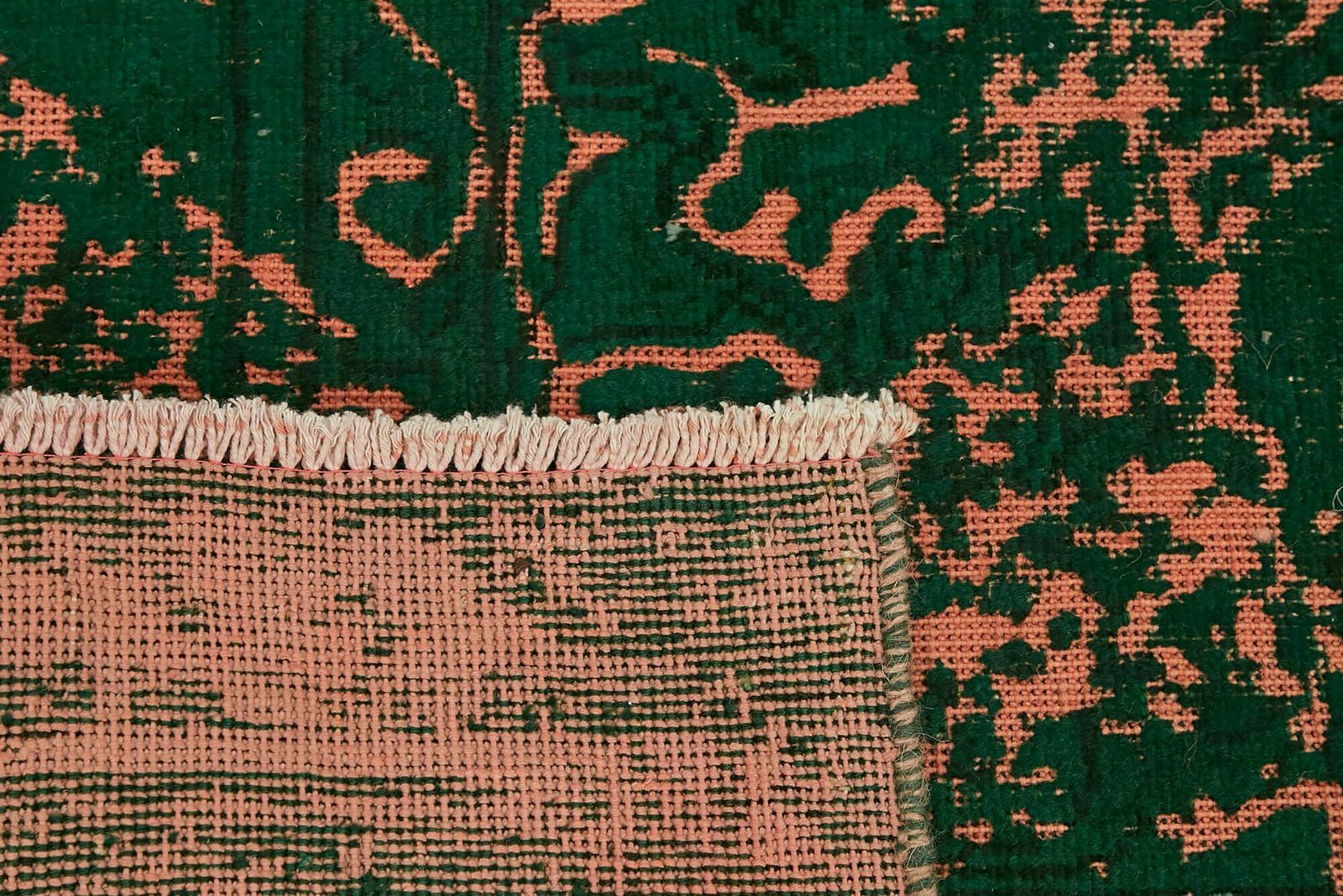 Handmade Green Vintage Over Dyed 1980's Large Rug ( 298 X 198 Cm ) photo buy