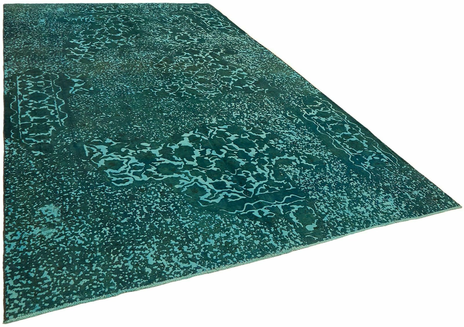 Handmade Turquoise Over Dyed  1980's Large Area Rug ( 367 X 235 Cm ) photo furniture
