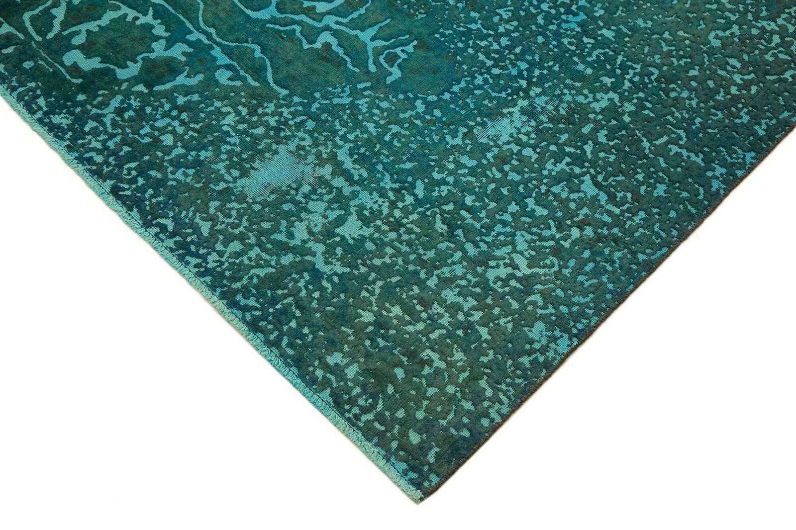 Handmade Turquoise Over Dyed  1980's Large Area Rug ( 367 X 235 Cm ) photo Textiles