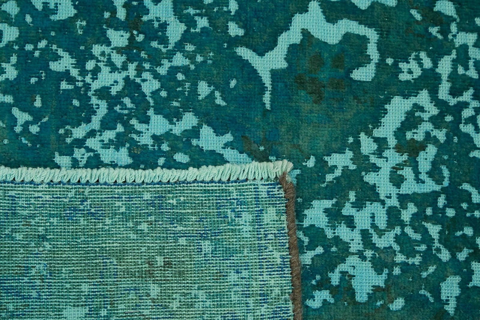 Handmade Turquoise Over Dyed  1980's Large Area Rug ( 367 X 235 Cm ) photo buy